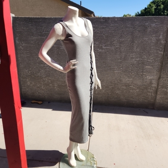 French Connection‎  Ribbed Lace Up Side Dress - Picture 2 of 9